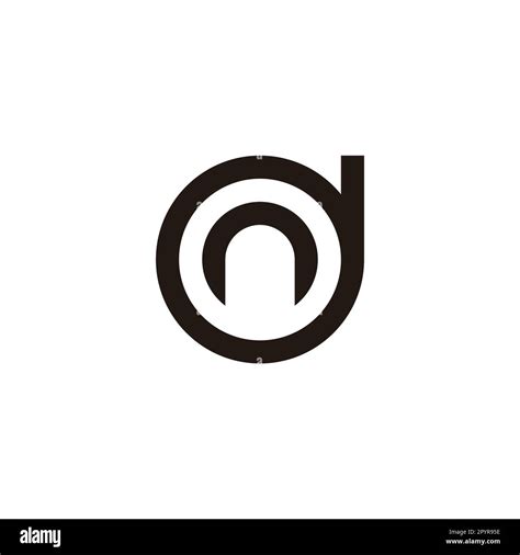 Letter N In D Circle Outline Geometric Symbol Simple Logo Vector