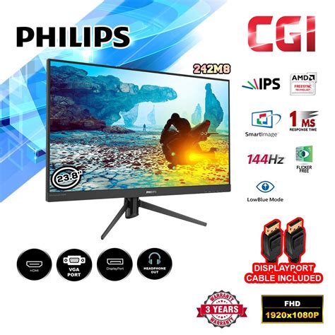 Philips LED Monitor 242M8 23 8 FHD IPS 144Hz 1ms FreeSync Gaming