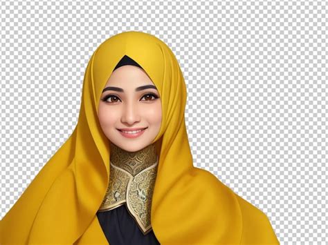 Premium Psd Smiling Happy Arab Asian Muslim Woman In Hijab