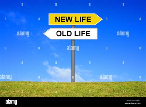 Sign Directional Sign New Life Old Life Stock Photo Alamy