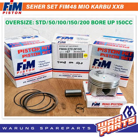 Jual Seher Kit Piston Set FIM Pen 15 Pin 15 MIO XXB Bore UP 150 CC