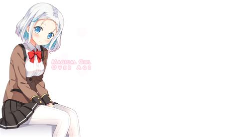 Girl Skirt Anime Original Anime Blue Eyes White Hair Short Hair