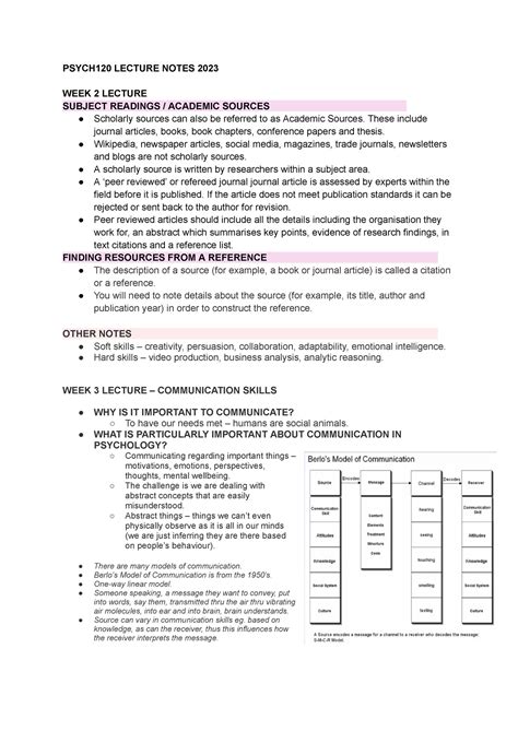 Psych Lecture Notes Psych Lecture Notes Week Lecture