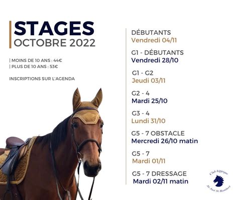 Club Hippique de Saint Just Saint Rambert Stages d équitation pour les