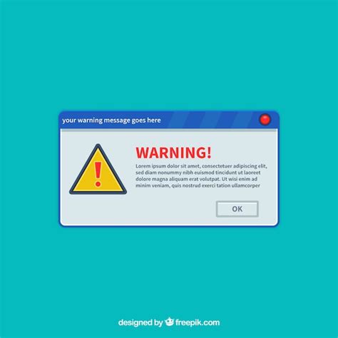 Free Vector Modern Warning Pop Up With Flat Design