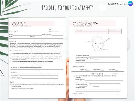 Editable Permanent Makeup Template Consent Forms Etsy