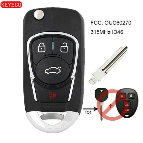 Keyecu Upgraded Folding Remote Car Key Fob 315mhz Id46 For Chevy Buick