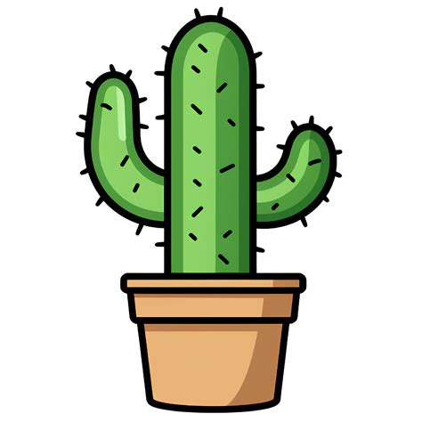 Cactus in a pot drawing ai generative 29071918 PNG