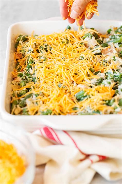 Cheesy Green Bean Casserole With Bacon Handle The Heat