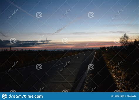 Old Road in the Setting Sun Stock Image - Image of nature, expanse ...