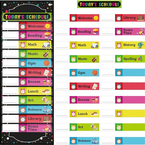 Amazon Jutom 22 Pcs Pocket Daily Schedule Chart Chalkboard Brights