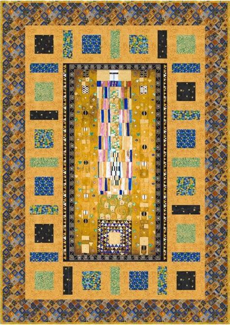 Robert Kaufman Gustav Klimt Swirls W Metallic Gold Red Fabric