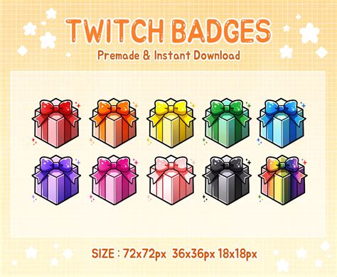 Twitch Badges Present Gift Box Cute Sub Badge Etsy