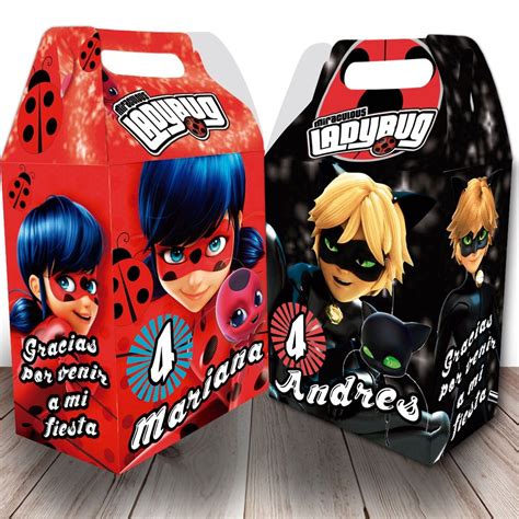 Cajas Dulceros Personalizados Lady Bug Miraculous 7 Diseños 12 00