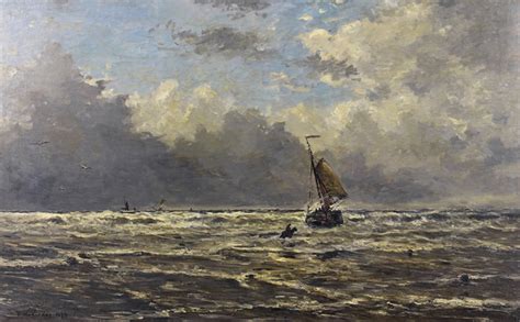 Onstuimige Zee Met Kleine Boot Hendrik Willem Mesdag Artwork On Useum