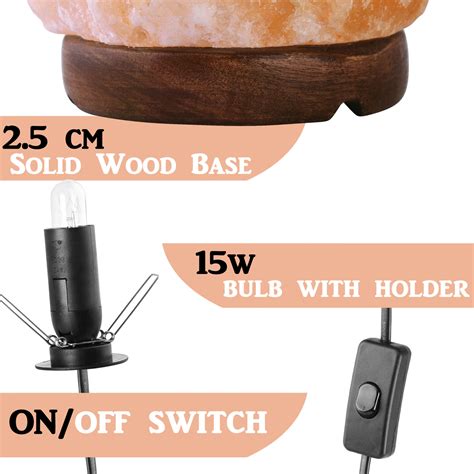 Himalayan Salt Lamp Natural Crystal Rock Shape Night Light Ionizing 7