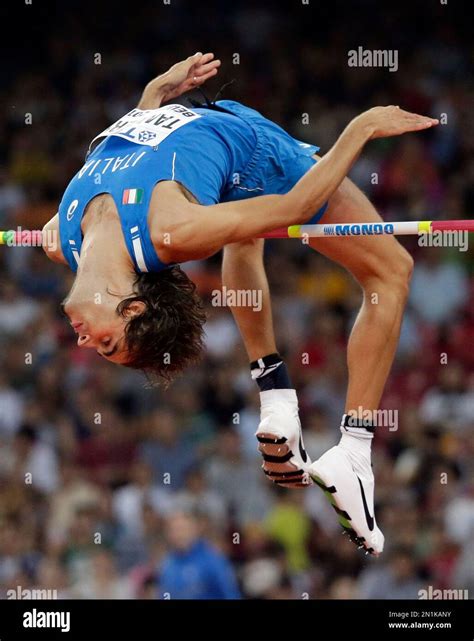 Italy S Gianmarco Tamberi Competes In The Men S High Jump Final At The