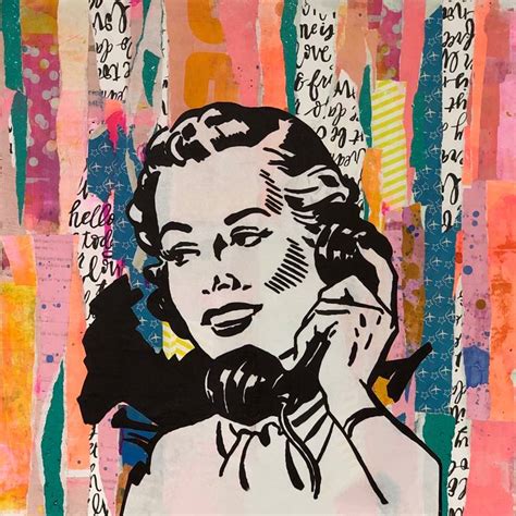 Hello- Mixed media Collage Collage by Erika C Brothers | Saatchi Art