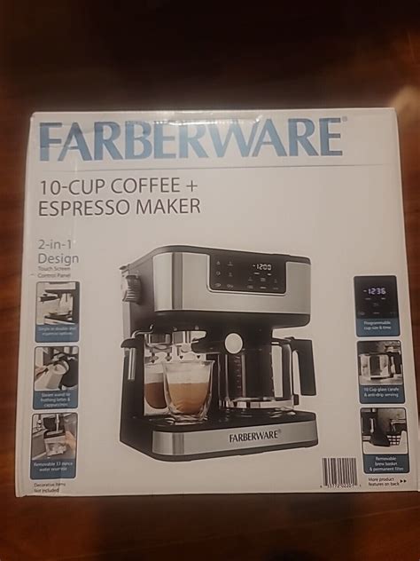 New Farberware Dual Brew 10 Cup Coffee Espresso Black And Stainless Finish Ebay