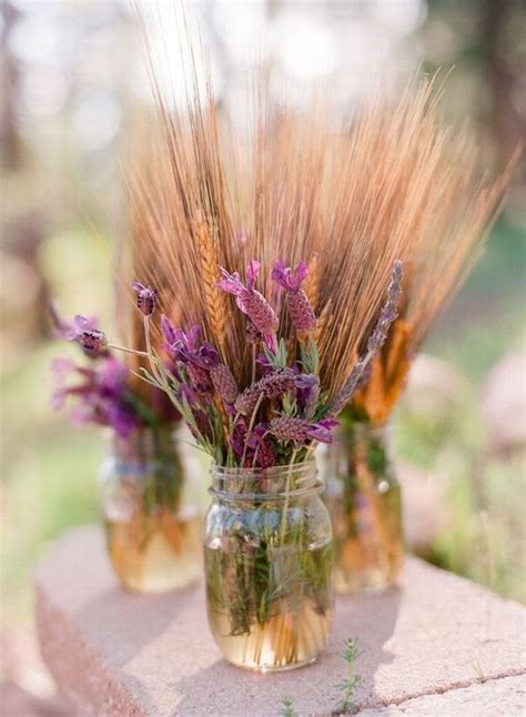 30 Fall Rustic Country Wheat Wedding Decor Ideas Deer Pearl Flowers