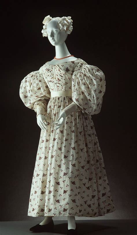 Day Dress Ca 1830 1835 Printed Cotton Day Dresses 19th Century