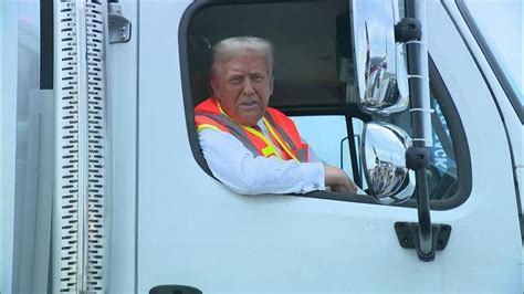 Donald Trump Rides In Garbage Truck After Bidens Garbage Comment