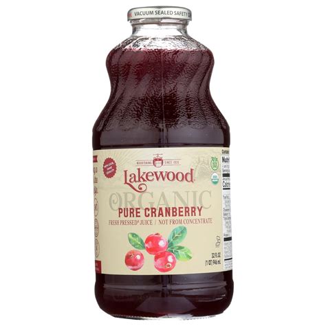 Lakewood Organic Pure Cranberry Juice 32 Fl Oz