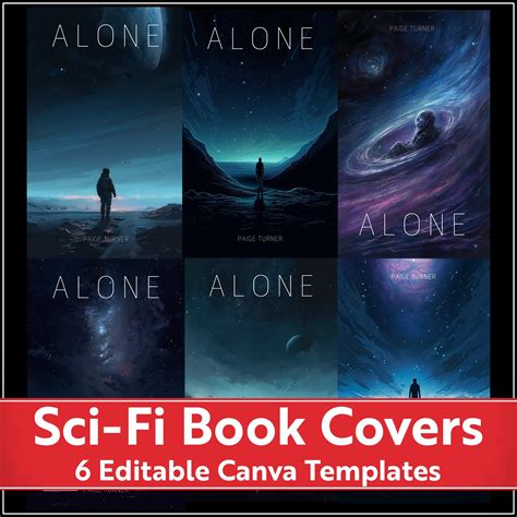 6 Editable Sci Fi Horror Book Cover Canva Templates Diy Ebook Covers For Self Publishing Authors