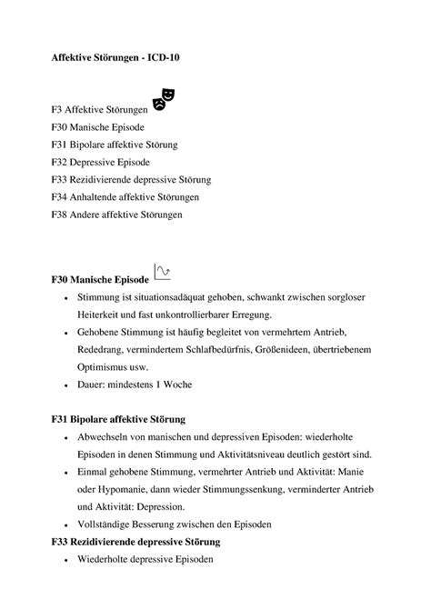 Affektive Störungen Affektive Störungen ICD F3 Affektive Stࠀ漃