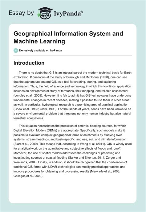 Geographical Information System And Machine Learning 2335 Words