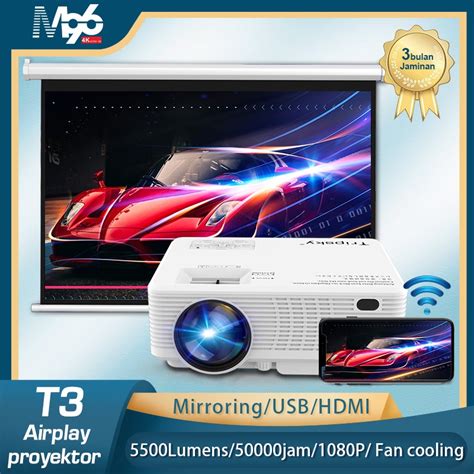 Jual M96 Proyektor T3 Airplay Proyektor Hp Home Theater Infokus