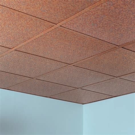 Fasade 2 Ft X 2 Ft Border Fill Cracked Copper Pvc Drop Ceiling Tile 5 Pack 20 Sq Ft Case In