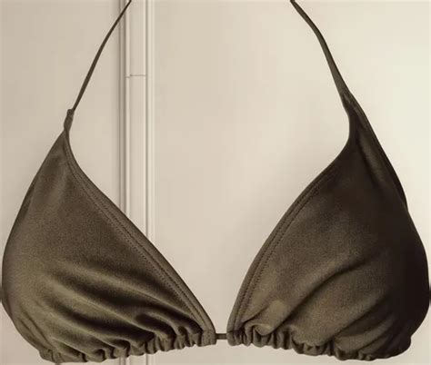 Corpiño Triangulito Bikini Mujer Lycra Brillosa Sexy Verde Oliva Brilloso MercadoLibre