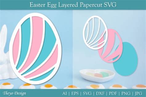 Easter Egg Layered Papercut Svg Graphic By Theyo Design Creative Fabrica