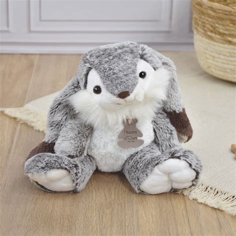 Histoire D Ours Peluche Lapin Marius Gris 30 Cm