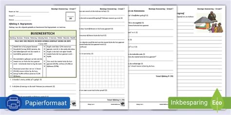 Basislyn Assessering Graad 7 Afrikaans EAT Teacher Made