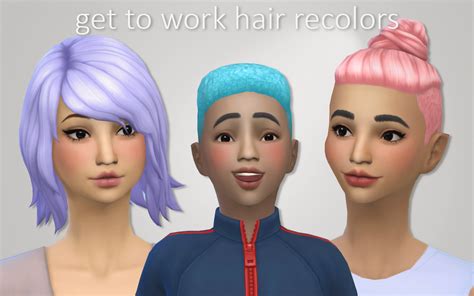 Get To Work Pastel Hair Recolors For Sims 4