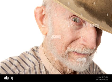 Closeup Adult Beard Cowboy Expression Character Adults Elderly Alone