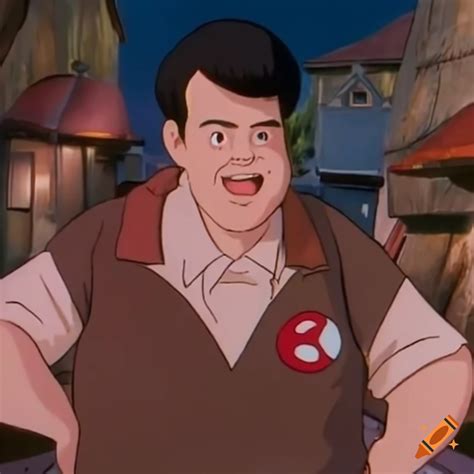 Smiling Dan Aykroyd From Ghostbusters As An Animated Character In