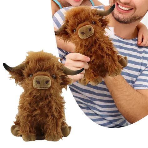 Clever Brown Highland Cow Coo Cuddly Toy Plush Stuffed Scottish