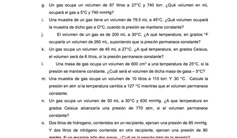 Necesito Ayuda Con Estos Ejercisios De Quimica De La G A La K Chicos