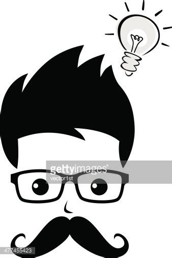 Geek Man Character Avatar Portrait Picture Stock Clipart Royalty Free