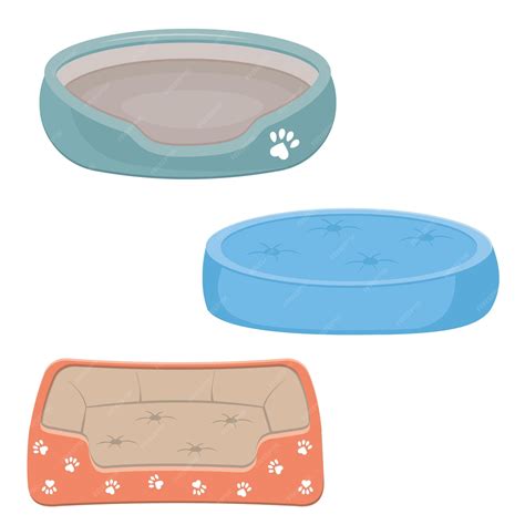 Premium Vector Set Of Bed For Dogs And Cats Color Isolated Vector