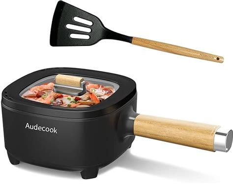Amazon Audecook Hot Pot Electric 2L Cermic Glaze Non Stick Frying Pan 8 Inch Portable