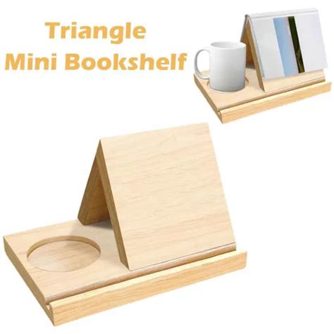 Wooden Triangle Bookshelf Book Stand Holder Book Lover Gift Lot T Eur