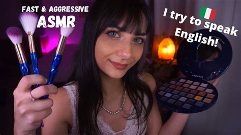 Asmr Doing Your Make Up Fast And Aggressive Eng Youtube