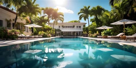 Premium Photo | Miami Mansion A Luxury Retreat with a Tropical Garden ...