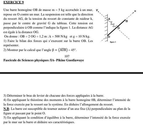 saalut svp quelqu un peut m aider Une barre homogène OB de masse m