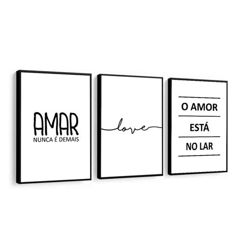 3 Quadros Decorativos Frases Casal Família Em Molduras Elo7