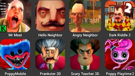 Mr Meat Hello Neighbor Poppy Playtime Chapter Angry Neighbor Dark